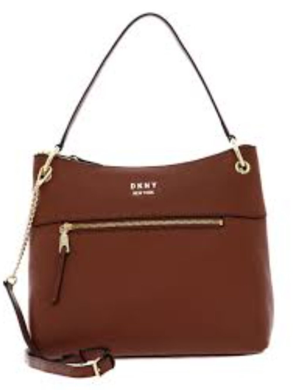 DKNY Gregorio Hobo Crossbody Bag Brown Cognac  Shoulder Purse - CL0506